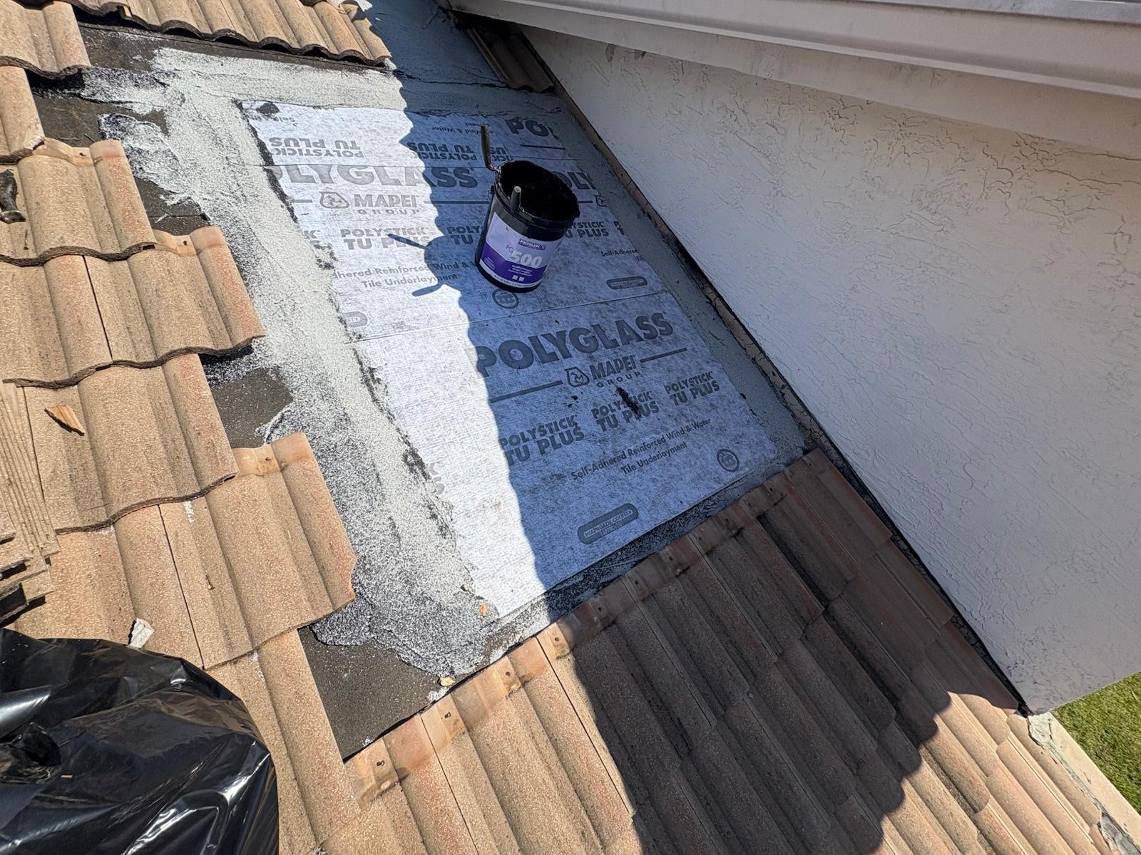 Tile roof repair detail